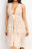 Sheer Embroidered Lace Vest