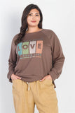 Plus Cocoa "believe In Yourself,4 Love Of Your Life" Long Sleeve Top - Naughty Smile Fashion