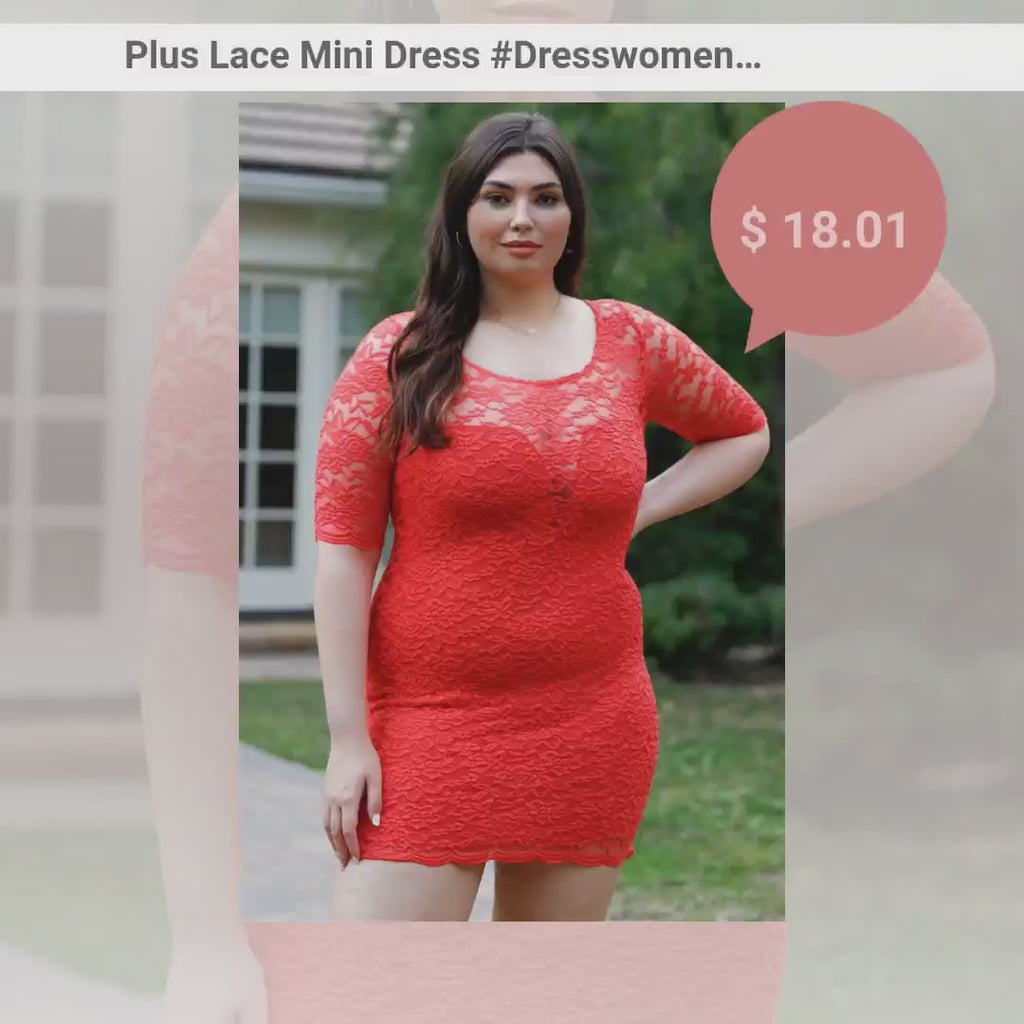 Plus Lace Mini Dress #Dresswomen #Shorts #Youtubeshorts by@Outfy