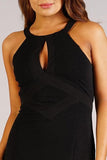 Sexy Holiday Halter Dress With Keyhole Detail - Naughty Smile Fashion