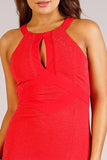 Holiday Halter Dress With Keyhole Detail