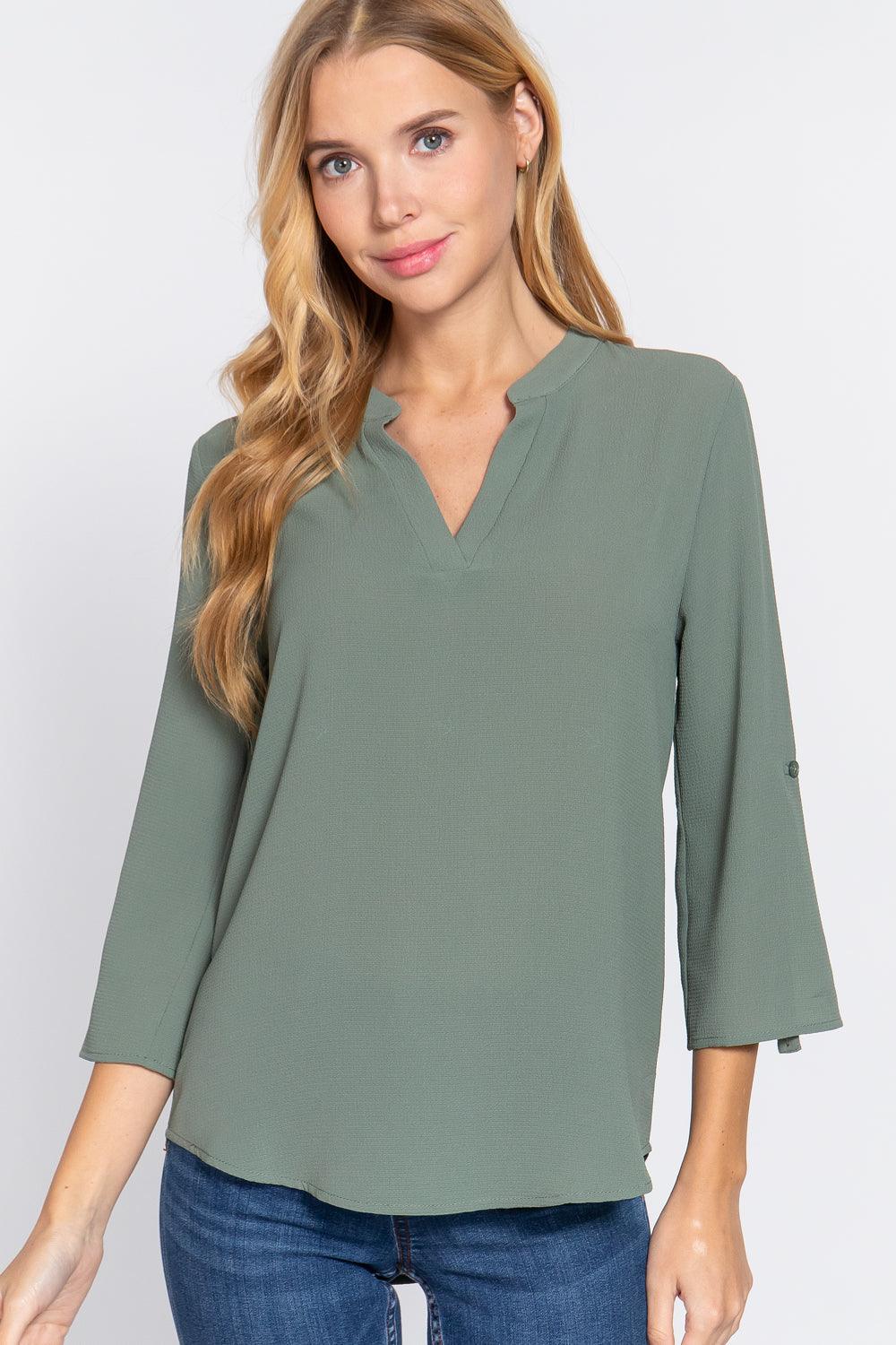 Buying Guide: Stylish and Healthy Dresses 2023 | Fashionably Fit | 3/4 Roll Up Slv Woven Blouse