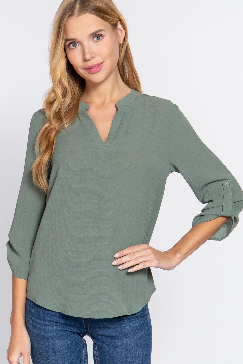 Buying Guide: Stylish and Healthy Dresses 2023 | Fashionably Fit | 3/4 Roll Up Slv Woven Blouse