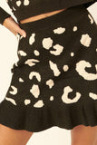A Leopard-print Knit Mini Skirt Naughty Smile Fashion