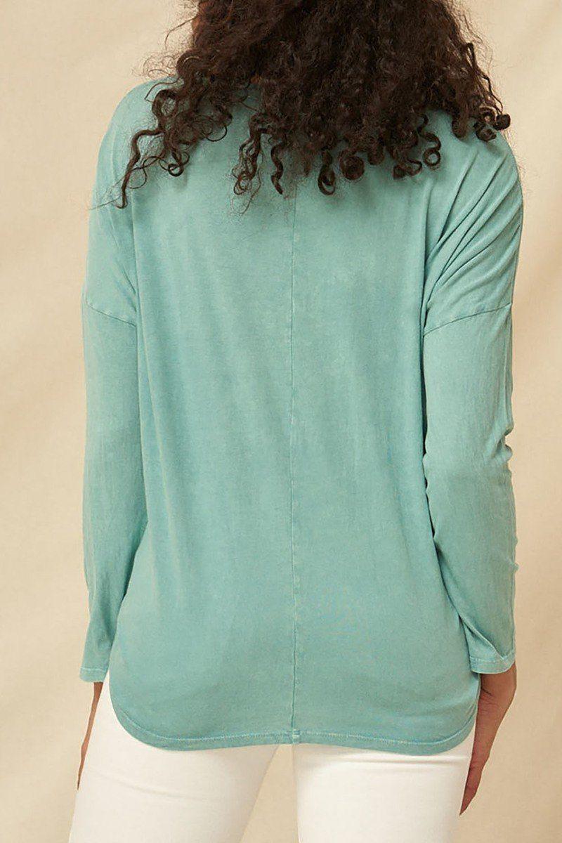 A Mineral Washed Knit Top Naughty Smile Fashion