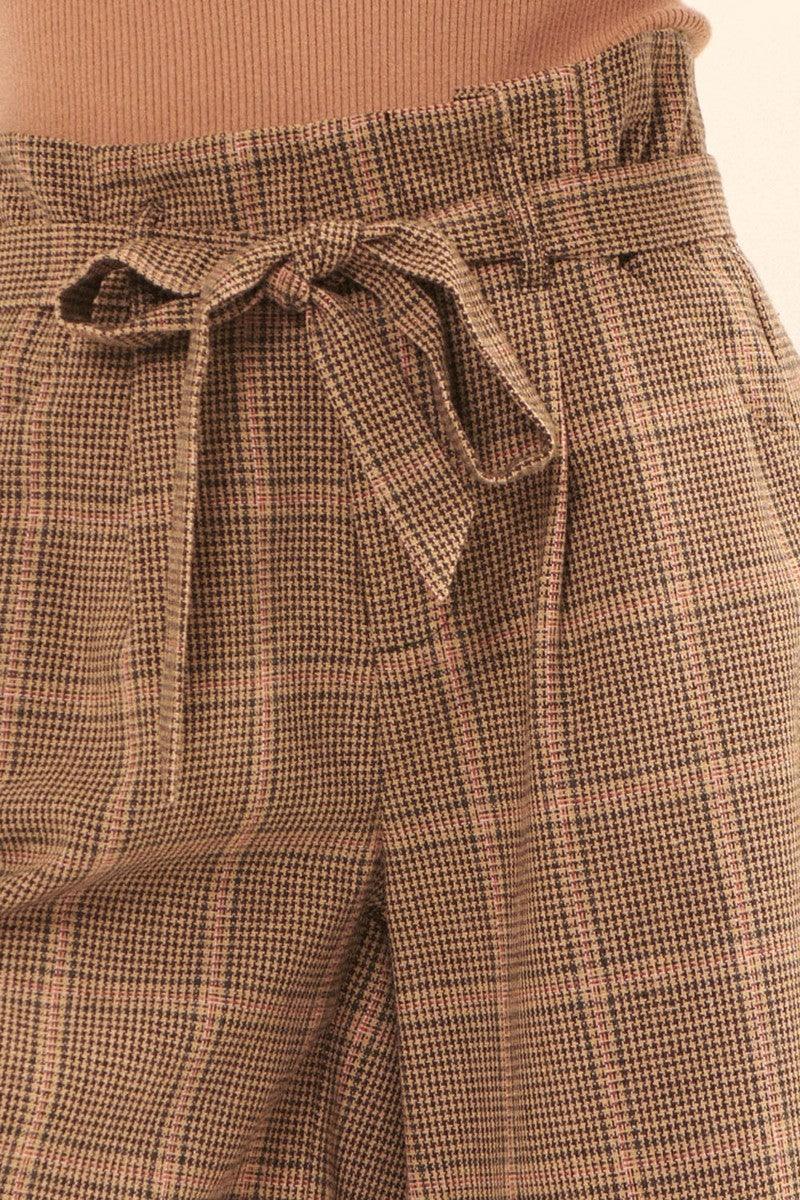 A Pair Of Wide Woven Plaid Shorts Naughty Smile Fashion