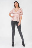 A Solid Sateen Top Naughty Smile Fashion