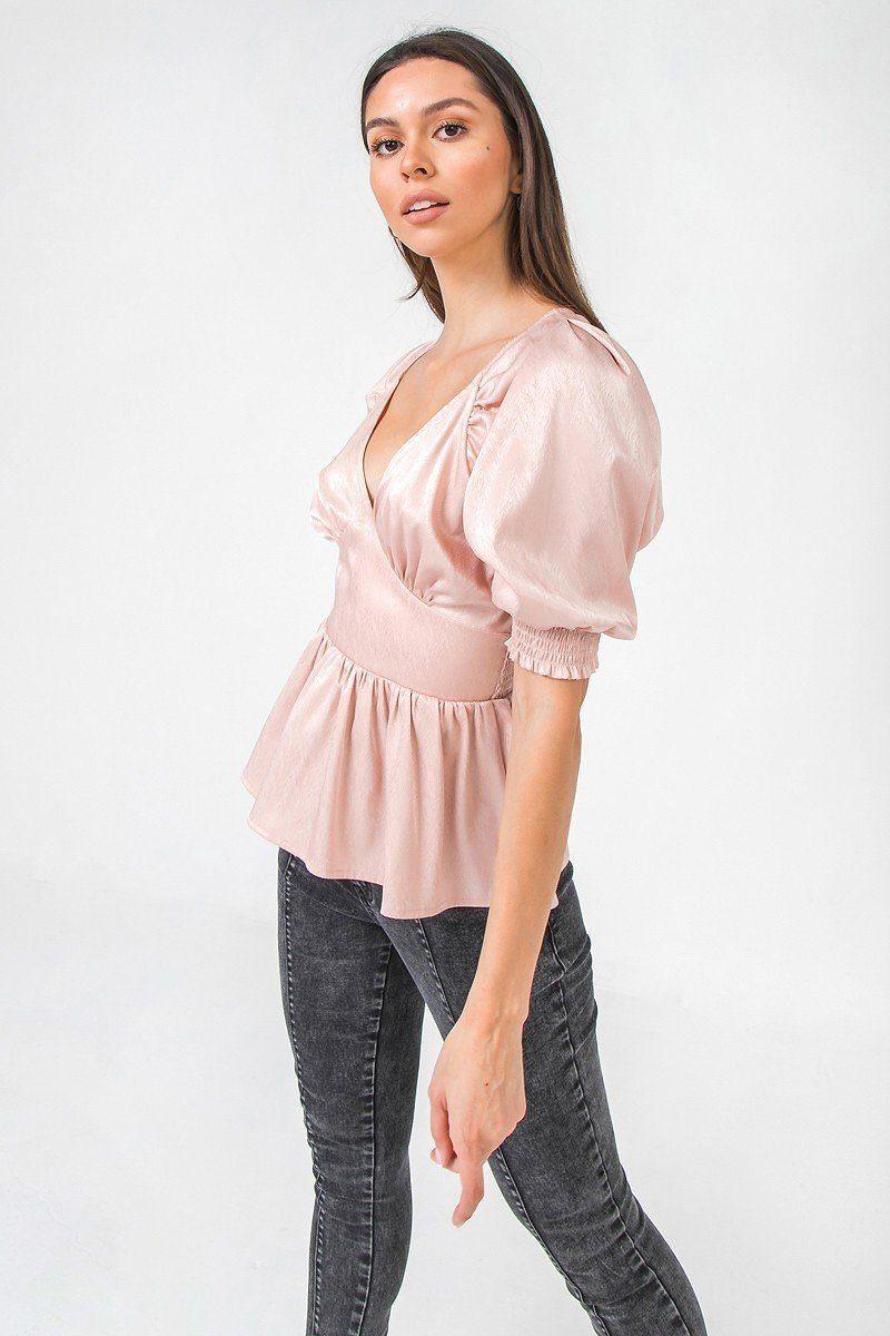 A Solid Sateen Top Naughty Smile Fashion
