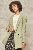 A Solid Woven Blazer Jacket