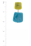 Acetate Resin Square Drop Earring Naughty Smile Fashion