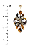 Acetate Rhinestone Flower Dangle Earring