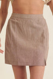 Banded Front Waist Pinstripe Mini Skirt Naughty Smile Fashion