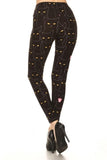 Black Cats Printed, High Waisted Leggings In A Fit Style, With An Elastic Waistband