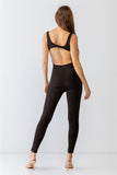 Black Sleeveless Cut-out Detail Slim Fit Jumpsuit & Open Front Long Sleeve Cardigan Set #Shorts #Youtubeshorts #YouTube