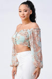 Boho Chic Off Shoulder Cropped Blouse Top Naughty Smile Fashion
