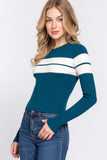 Buying Guide: Stylish and Healthy Dresses 2023 | Fashionably Fit | Long Slv Stripe Rib Sweater