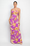 Scoop Tropical Print Dress