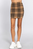 Check Jacquard Sweater Mini Skirt Naughty Smile Fashion