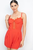 Cinched Zip Sweetheart Pleated Romper Naughty Smile Fashion