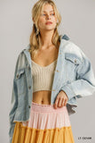 Collar Button Down Denim Jacket With Chest Pockets Naughty Smile Fashion