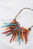 Color Wood Statement Necklace Naughty Smile Fashion