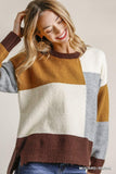 Colorblock Contrasted Cotton Fabric On Back Top With Side Slits And High Low Hem Naughty Smile Fashion