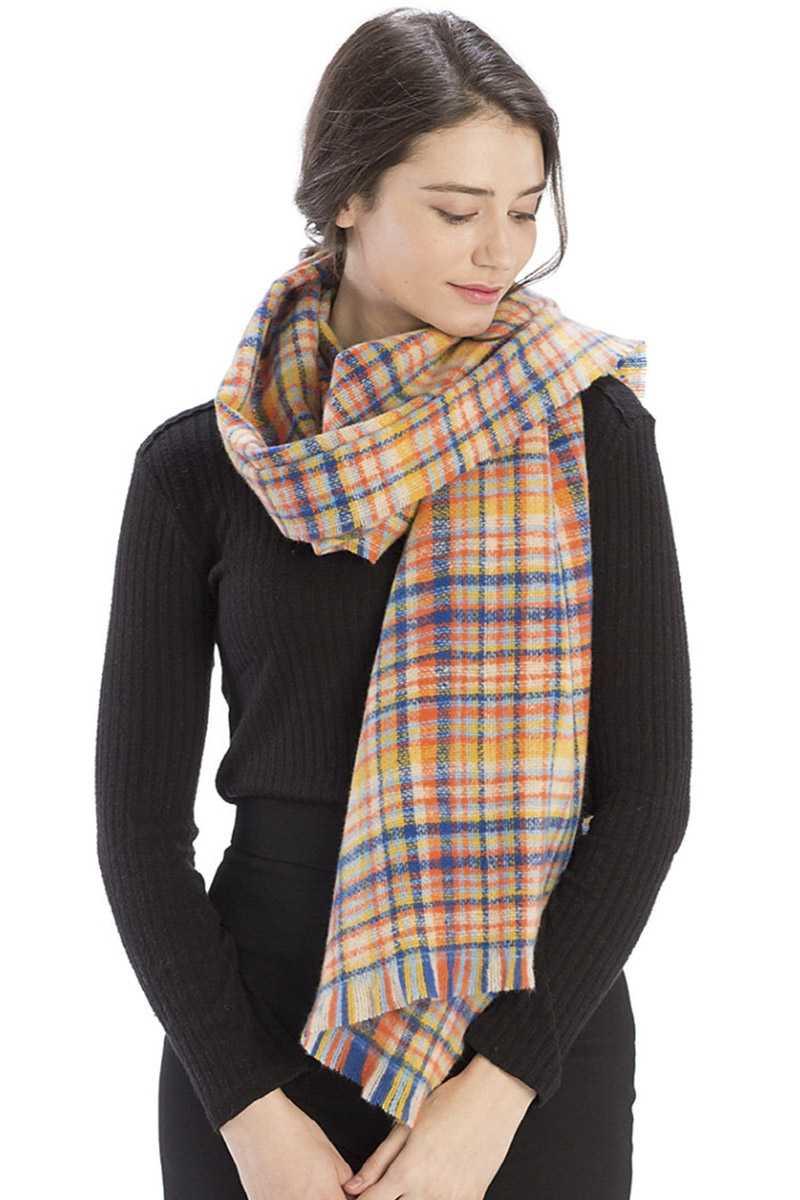 Colored Plaid Checkered Scarf Naughty Smile Fashion