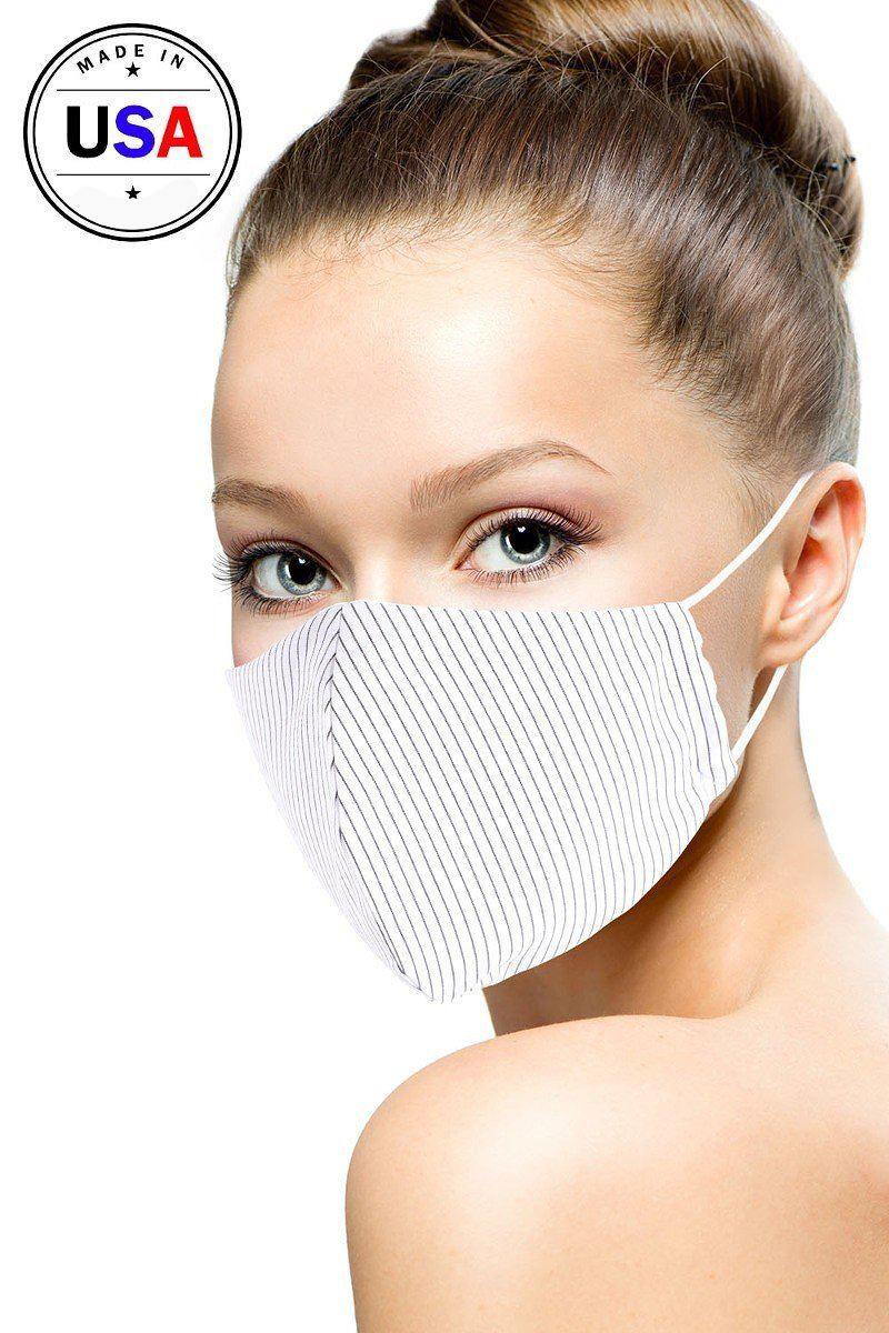 Cotton Stripe 3d Reusable Face Mask Naughty Smile Fashion