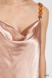 Cowl neck satin camisole with chain strap--women dress-Naughty Smile Fashion-Organic Corset Co-USA