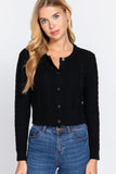 Crew Neck Cable Sweater Cardigan--women dress-Naughty Smile Fashion-Organic Corset Co-USA