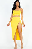 Crop Cami & Split Thigh Maxi Skirt Set Naughty Smile Fashion