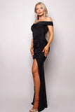 Crossover Front Off Shoulder Side Ruffle Maxi Dress Naughty Smile Fashion