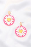 Daisy Printed Round Ac Drop Earriing Naughty Smile Fashion