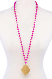 Designer Multi Bead Pendant Necklace Naughty Smile Fashion
