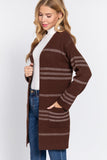 Dolman Slv Stripe Open Sweater Cardigan--women dress-Naughty Smile Fashion-Organic Corset Co-USA