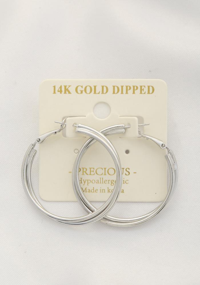 Double Hoop 14k Gold Dipped Earring Naughty Smile Fashion