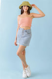 Dusty Peach Knit Strapless Crop Top--women dress-Naughty Smile Fashion-Organic Corset Co-USA