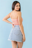 Dusty Peach Knit Strapless Crop Top--women dress-Naughty Smile Fashion-Organic Corset Co-USA