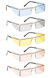 Fashion Clear Color Box Side Shield Sunglasses