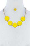 Fashion Cute Multi Tender Flower Necklace And Earring Set