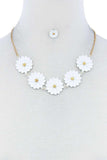 Fashion Cute Multi Tender Flower Necklace And Earring Set Naughty Smile Fashion