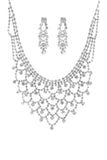 Fashion Design Rhinestone Necklace And Earring Set Naughty Smile Fashion