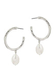 Fashion Open Hoop And Fresh Water Pearl Drop Earring Naughty Smile Fashion