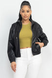 Faux Leather Hoodie Jacket--women dress-Naughty Smile Fashion-Organic Corset Co-USA