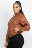 Faux Leather Hoodie Jacket--women dress-Naughty Smile Fashion-Organic Corset Co-USA