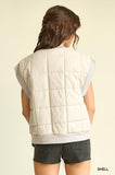 Faux Leather Solid Puffer Vest With Pockets--women dress-Naughty Smile Fashion-Organic Corset Co-USA