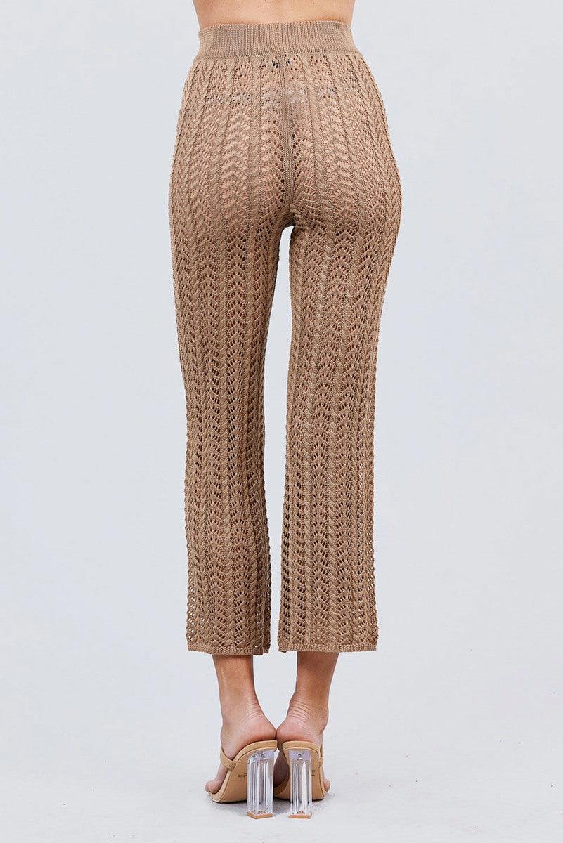 Flare Long Fishnet Sweater Pants Naughty Smile Fashion