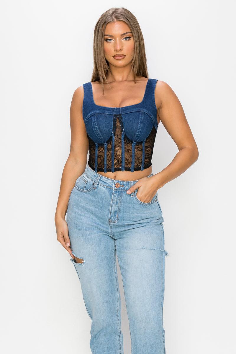 Buying Guide: Stylish and Healthy Dresses 2023 | Fashionably Fit | Floral Lace And Denim Crop Top