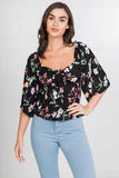 Floral Print Crop Top Naughty Smile Fashion