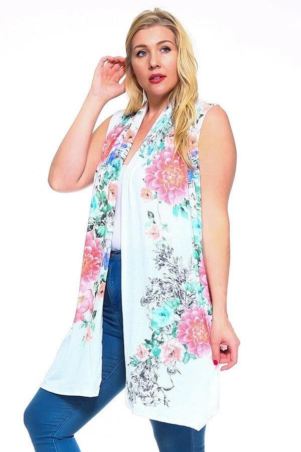 Floral Print, Open Front Vest With An Asymmetric Hem. #Dresswomen #Shorts #Youtubeshorts